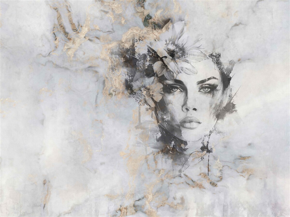Papier peint portrait d'une fille regardant au loin