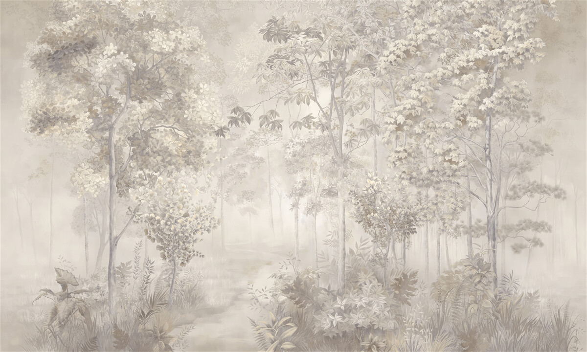 Papier peint parc avec des arbres fins