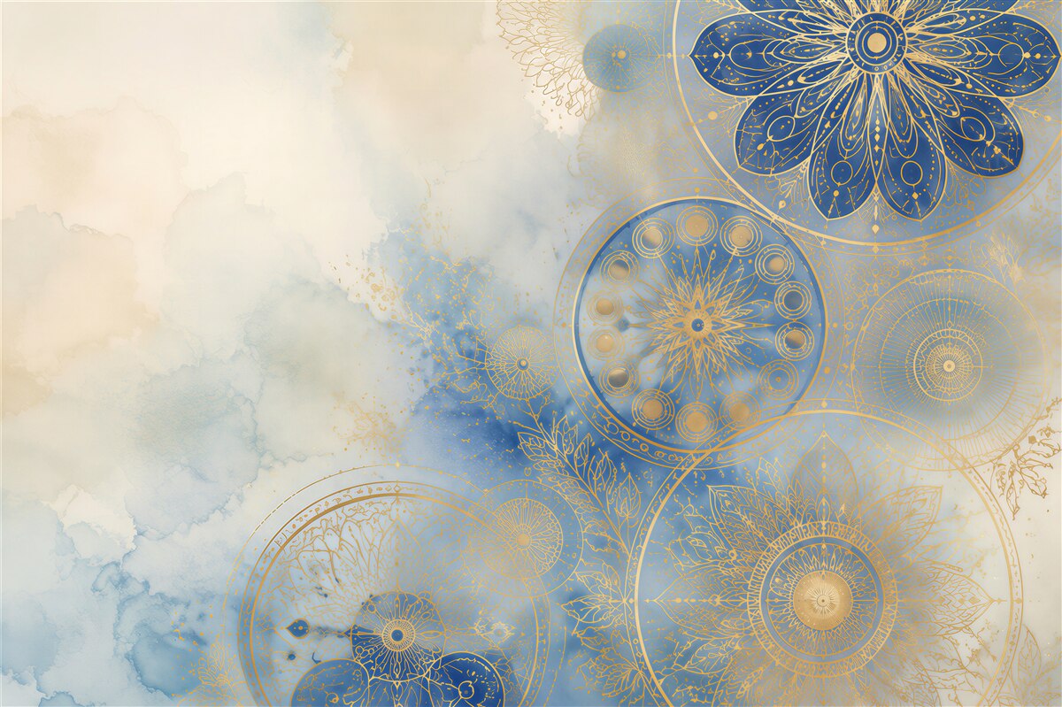 Papier peint cercles ondulés dorés assortis