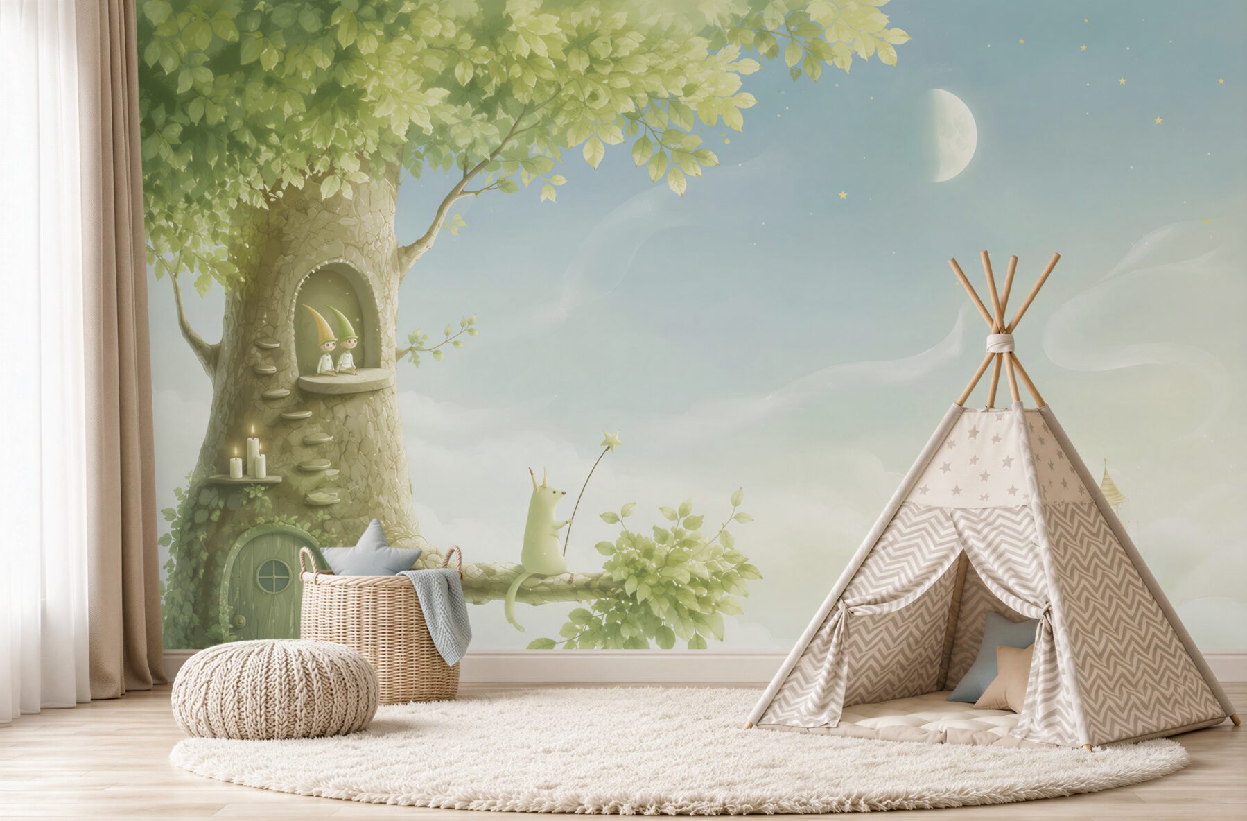 Papier peint cabane dans les arbres pour animaux