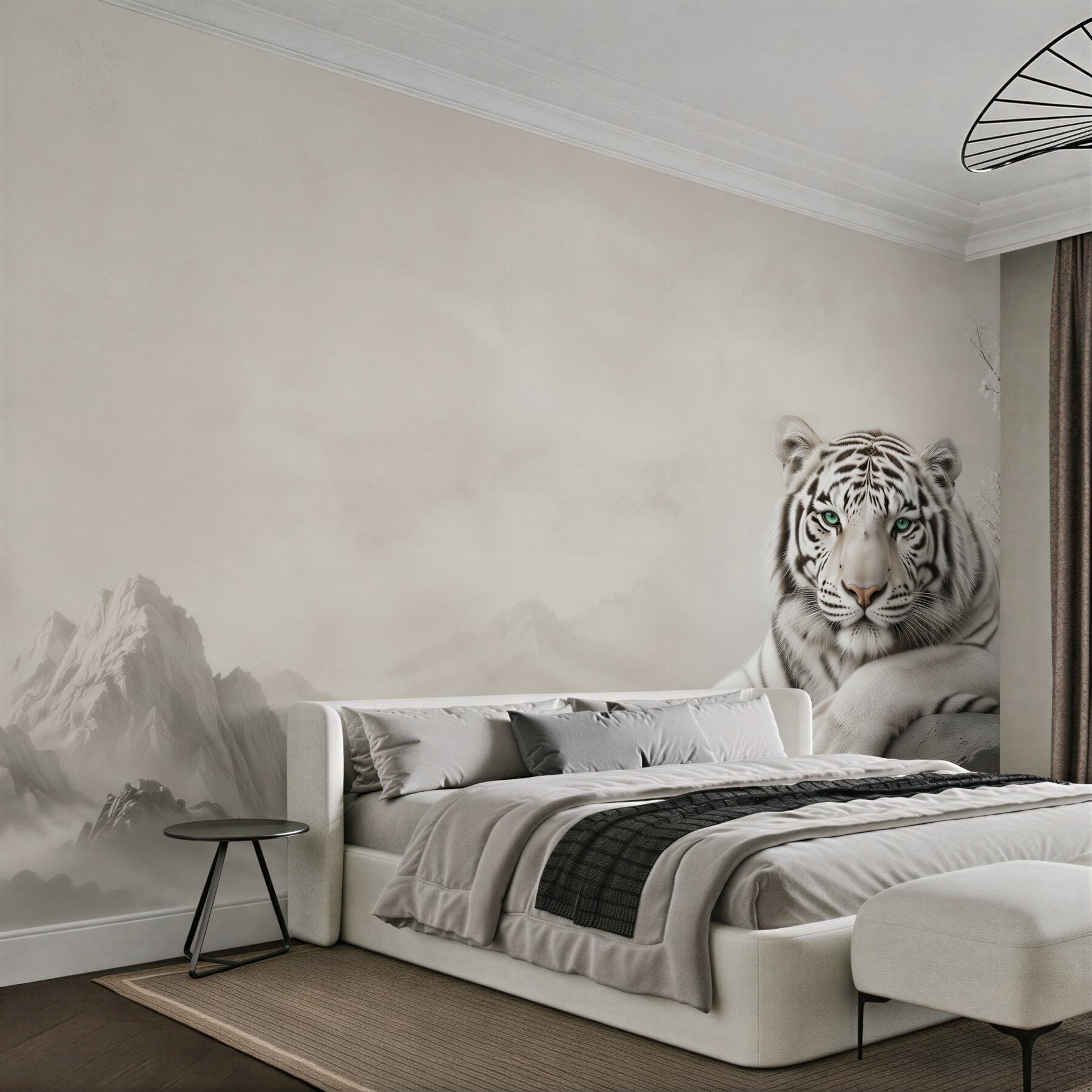 Papier peint Tigre blanc de près