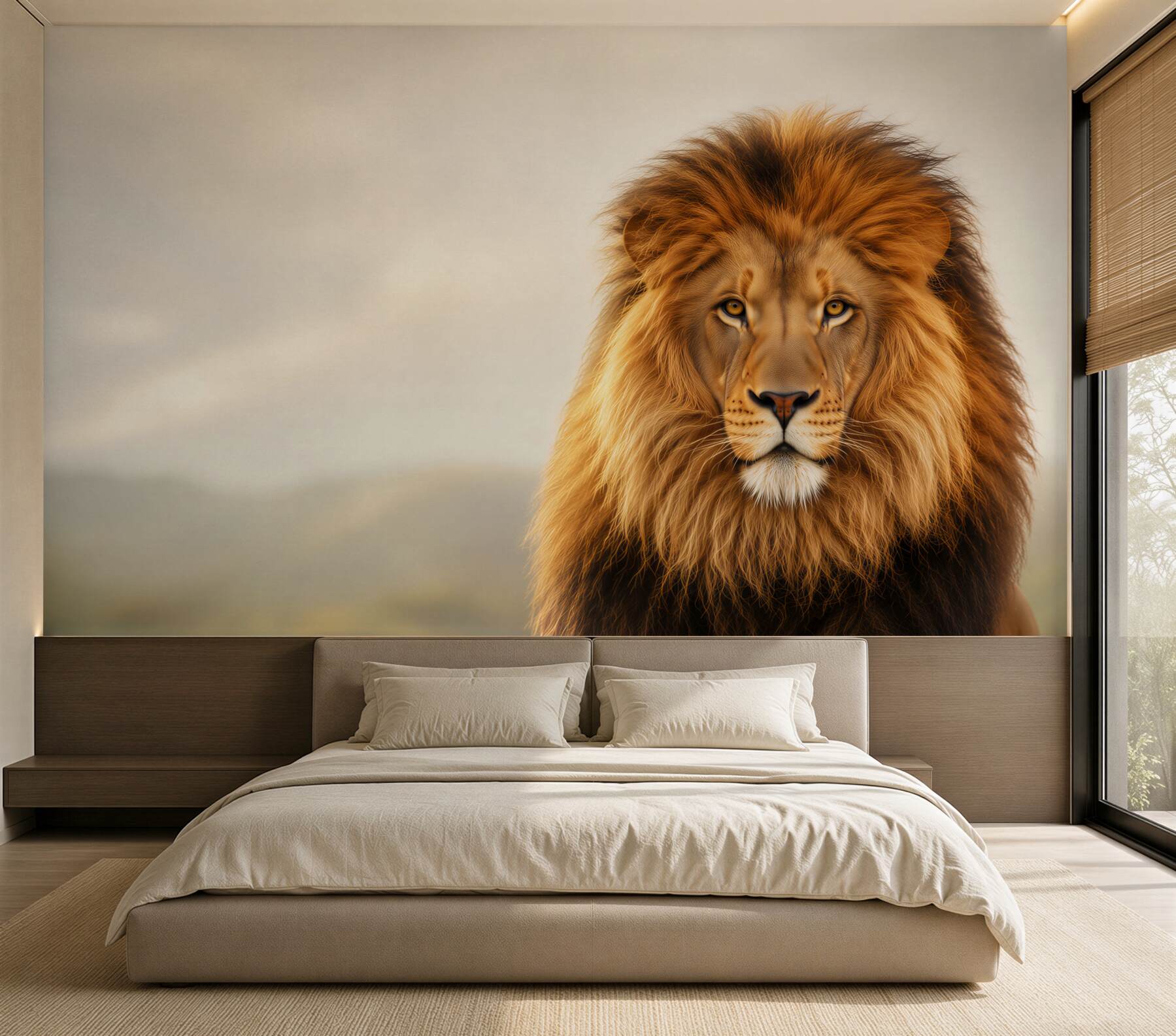 Papier peint Portrait de lion