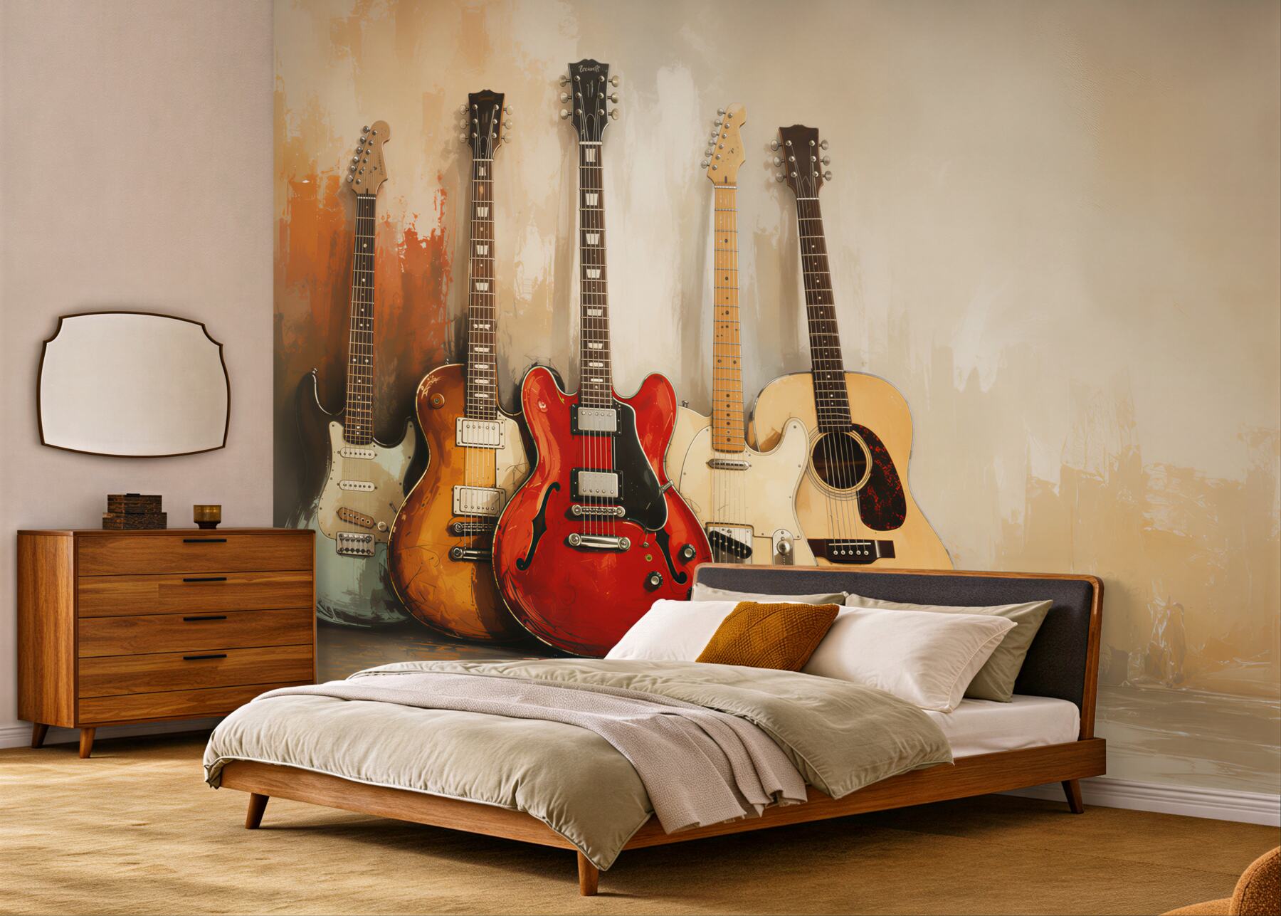 Papier peint Guitares peintes variées