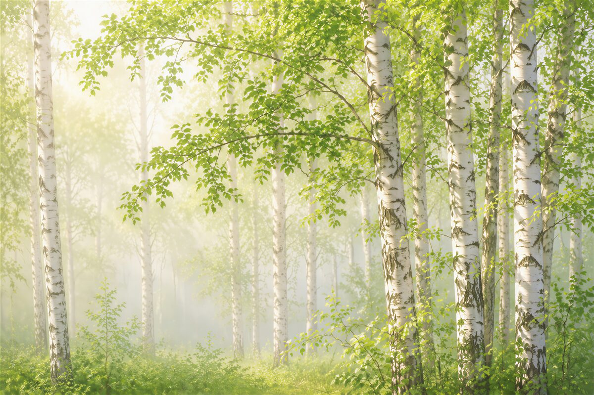 Papier peint Forêt de bouleaux