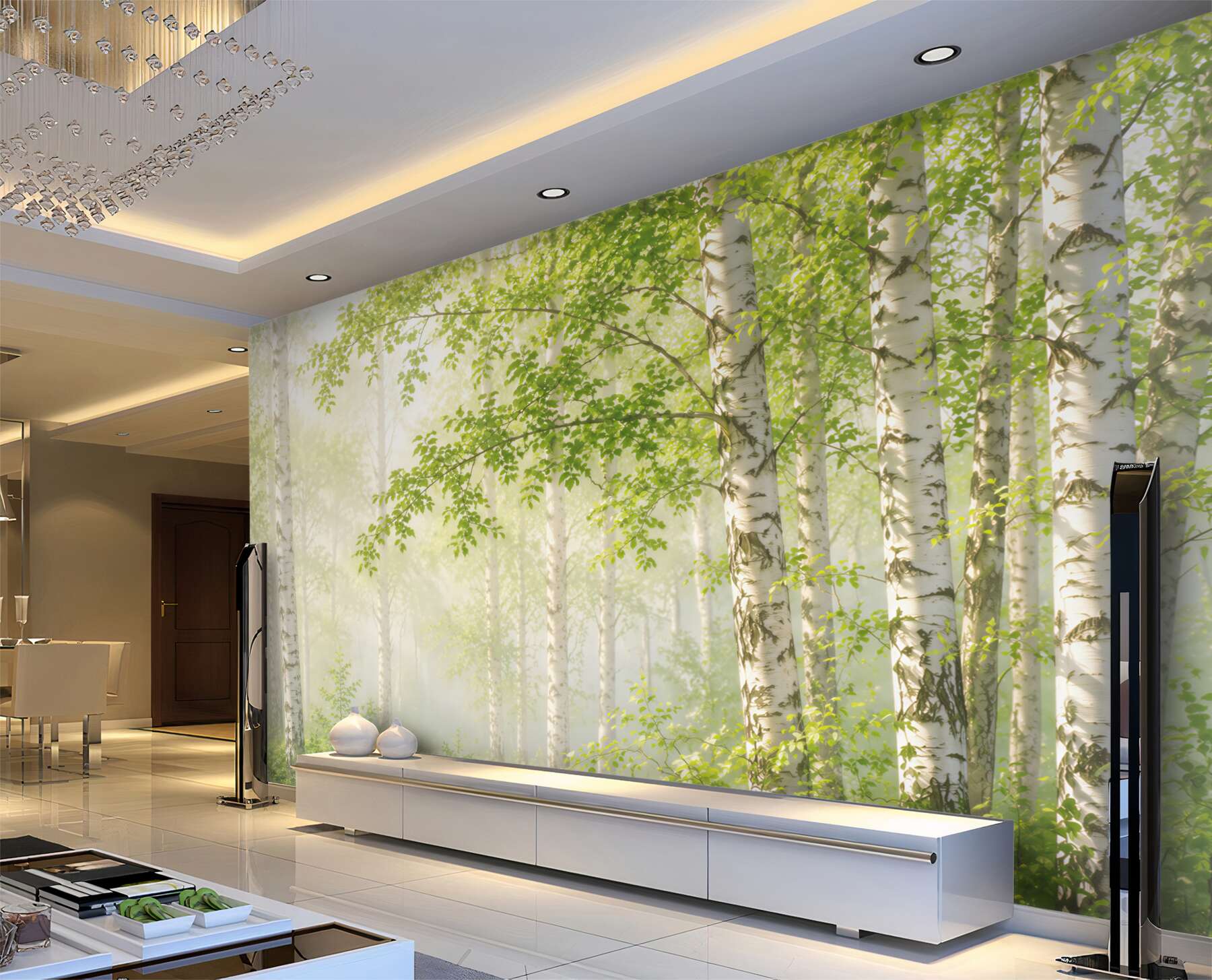 Papier peint Forêt de bouleaux