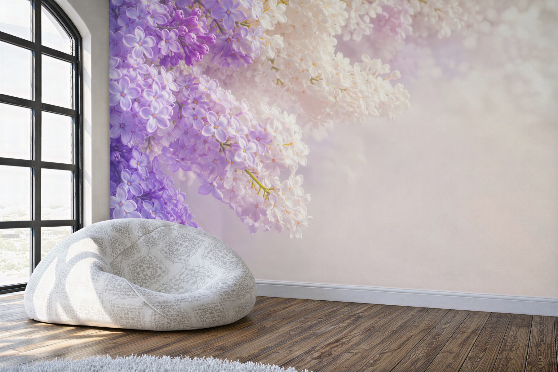 Papier peint Lys mauve en fleurs au printemps