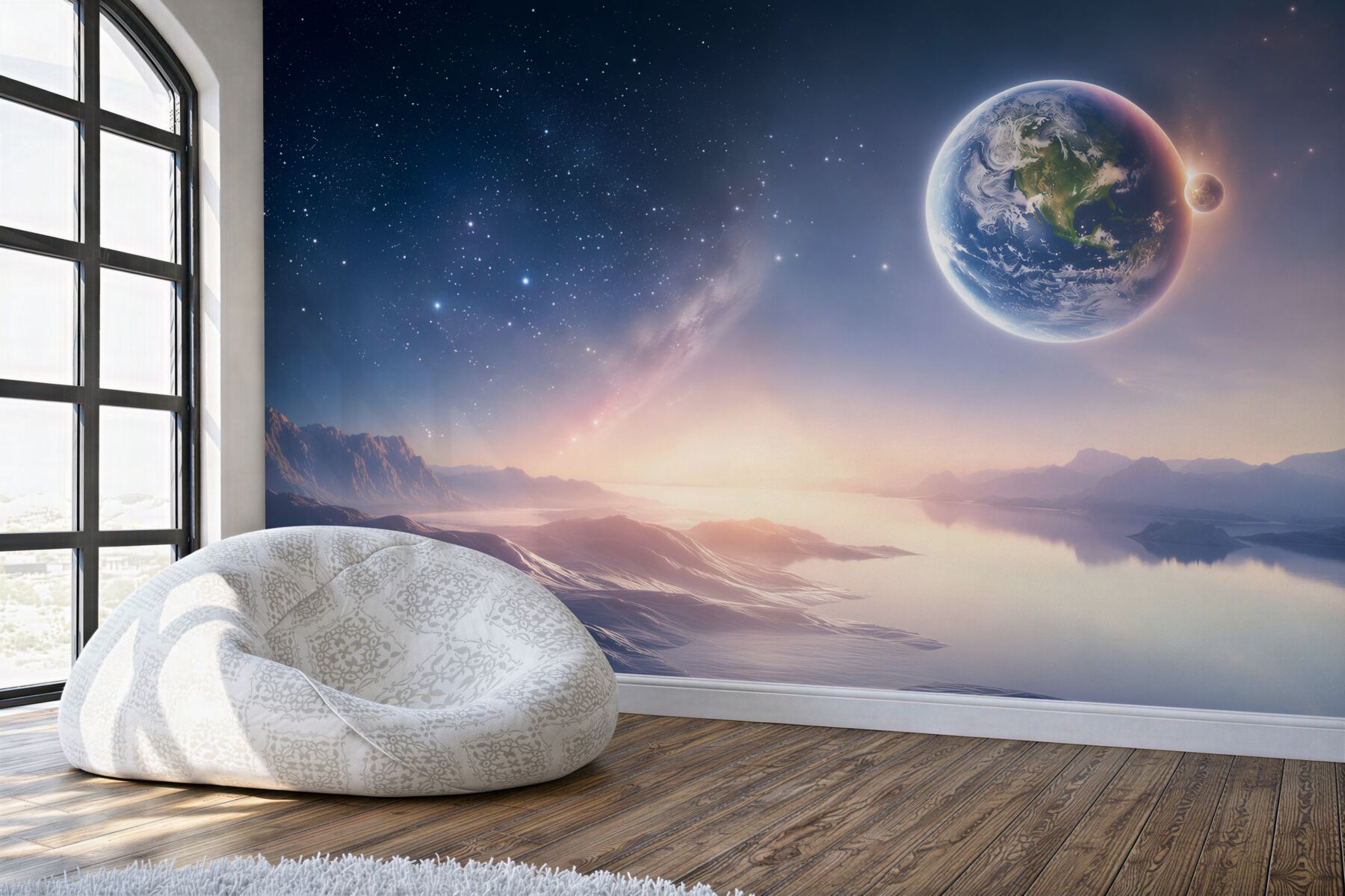 Papier peint vue de la Terre depuis une autre planète