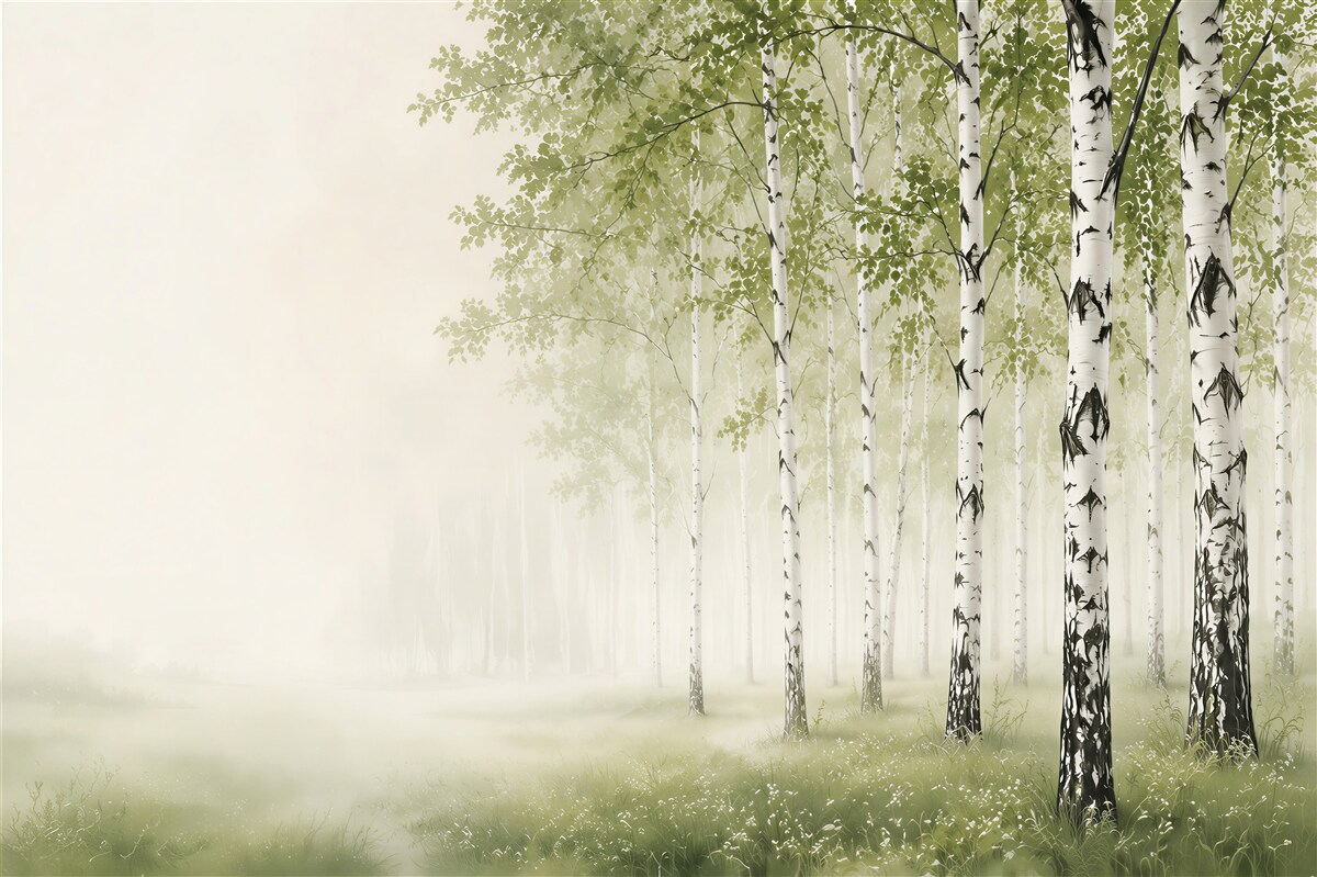 Papier peint Forêt de bouleaux