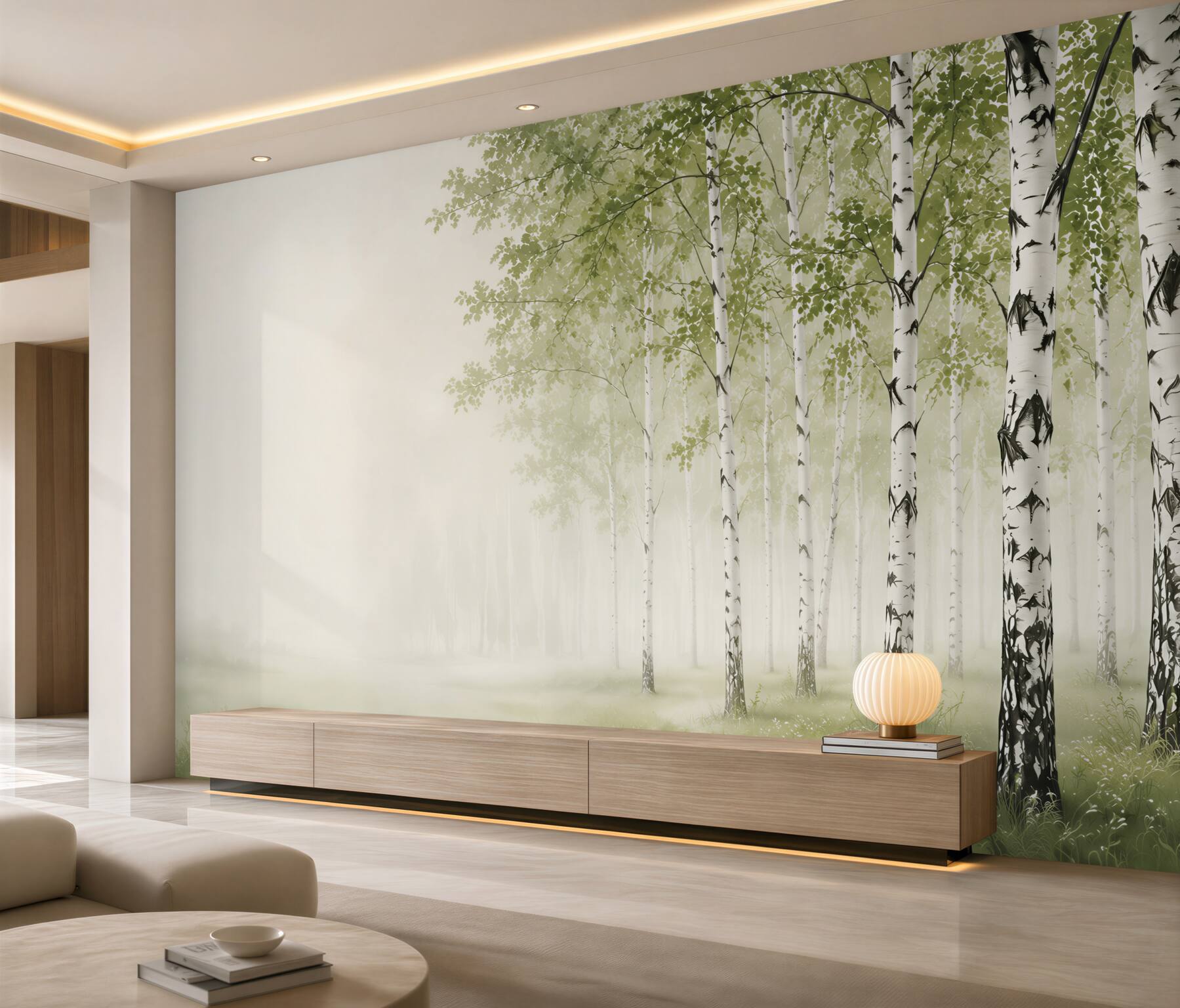 Papier peint Forêt de bouleaux