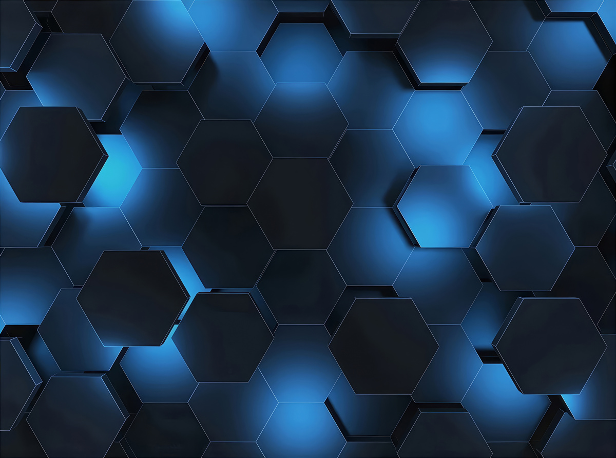 Papier peint Hexagones bleu foncé