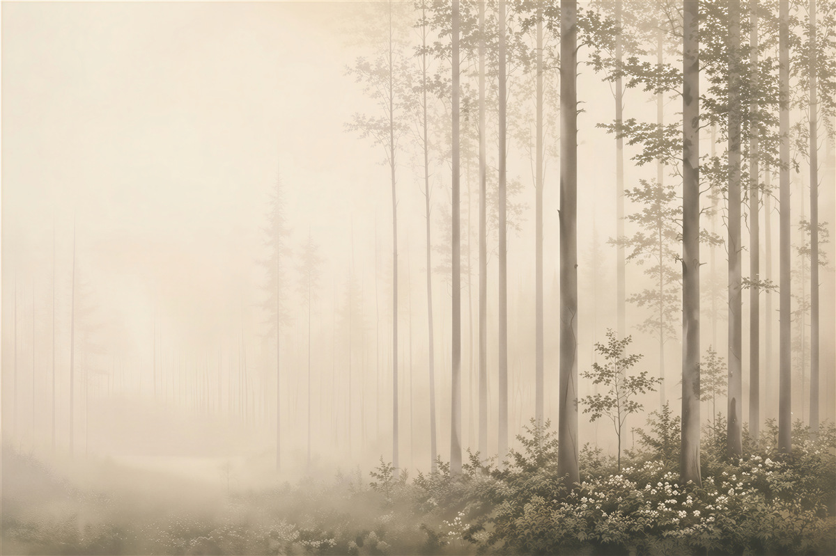 Papier peint Forêt brumeuse