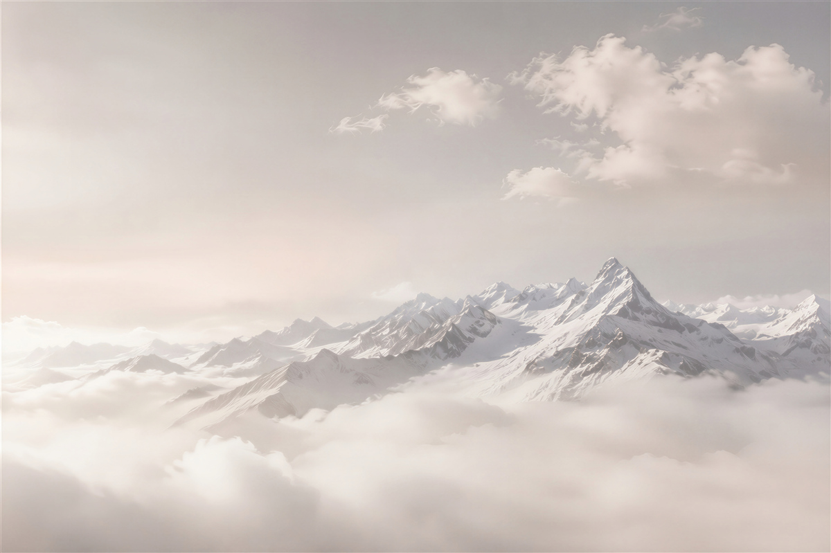 Papier peint montagnes dans le brouillard