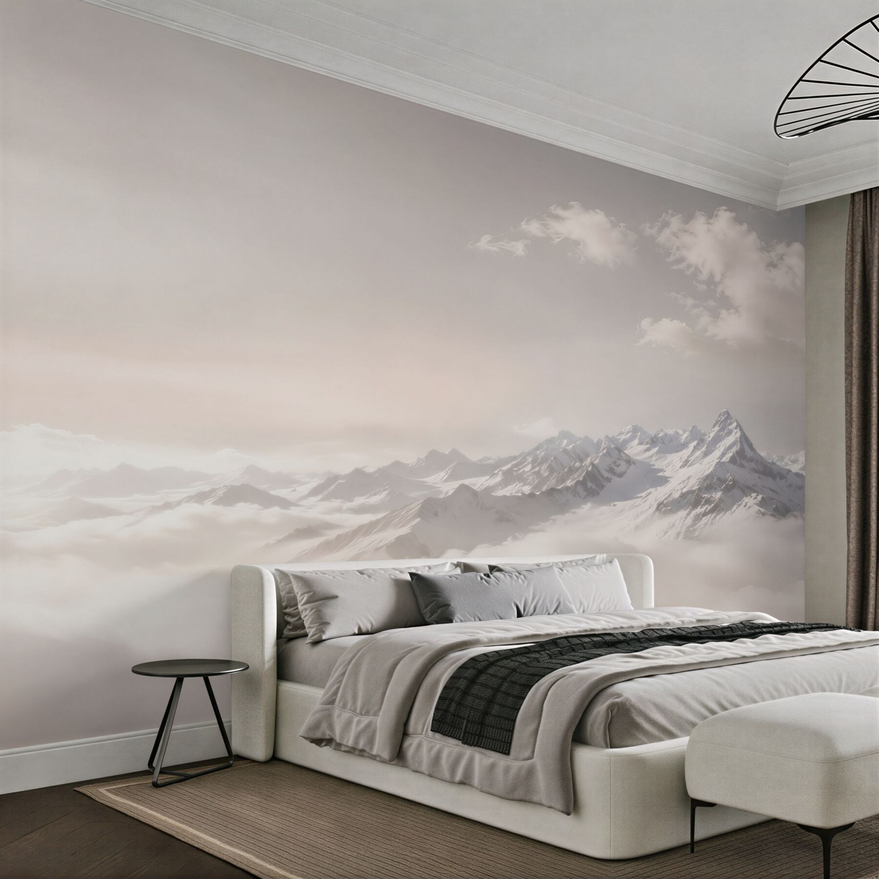 Papier peint montagnes dans le brouillard