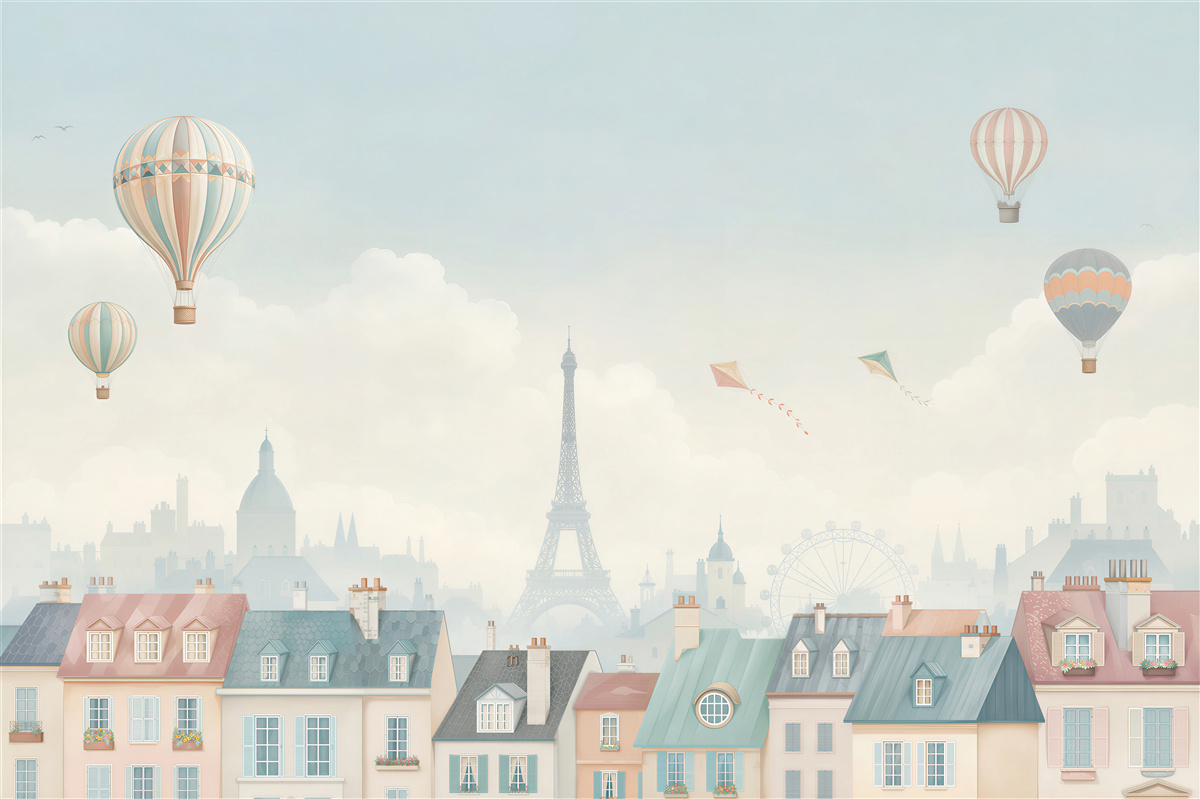 Papier peint Chats sur les toits des maisons en ville