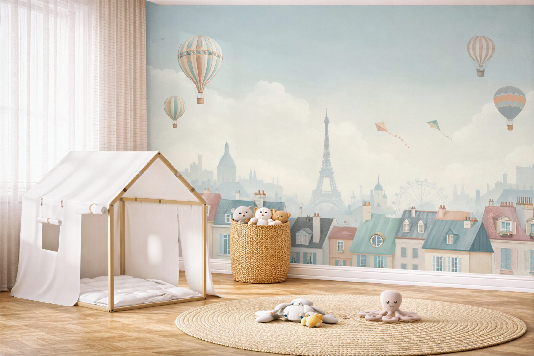 Papier peint Chats sur les toits des maisons en ville