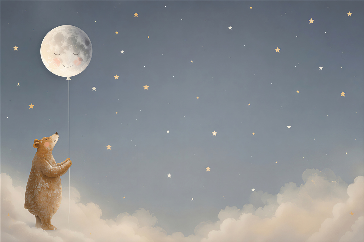 Papier peint Ours place la lune dans le ciel