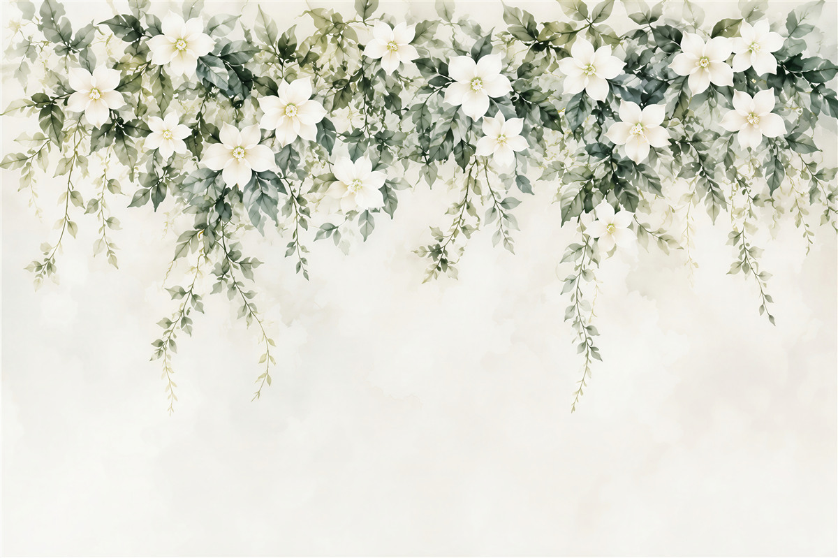 Papier peint Jasmin blanc en fleurs