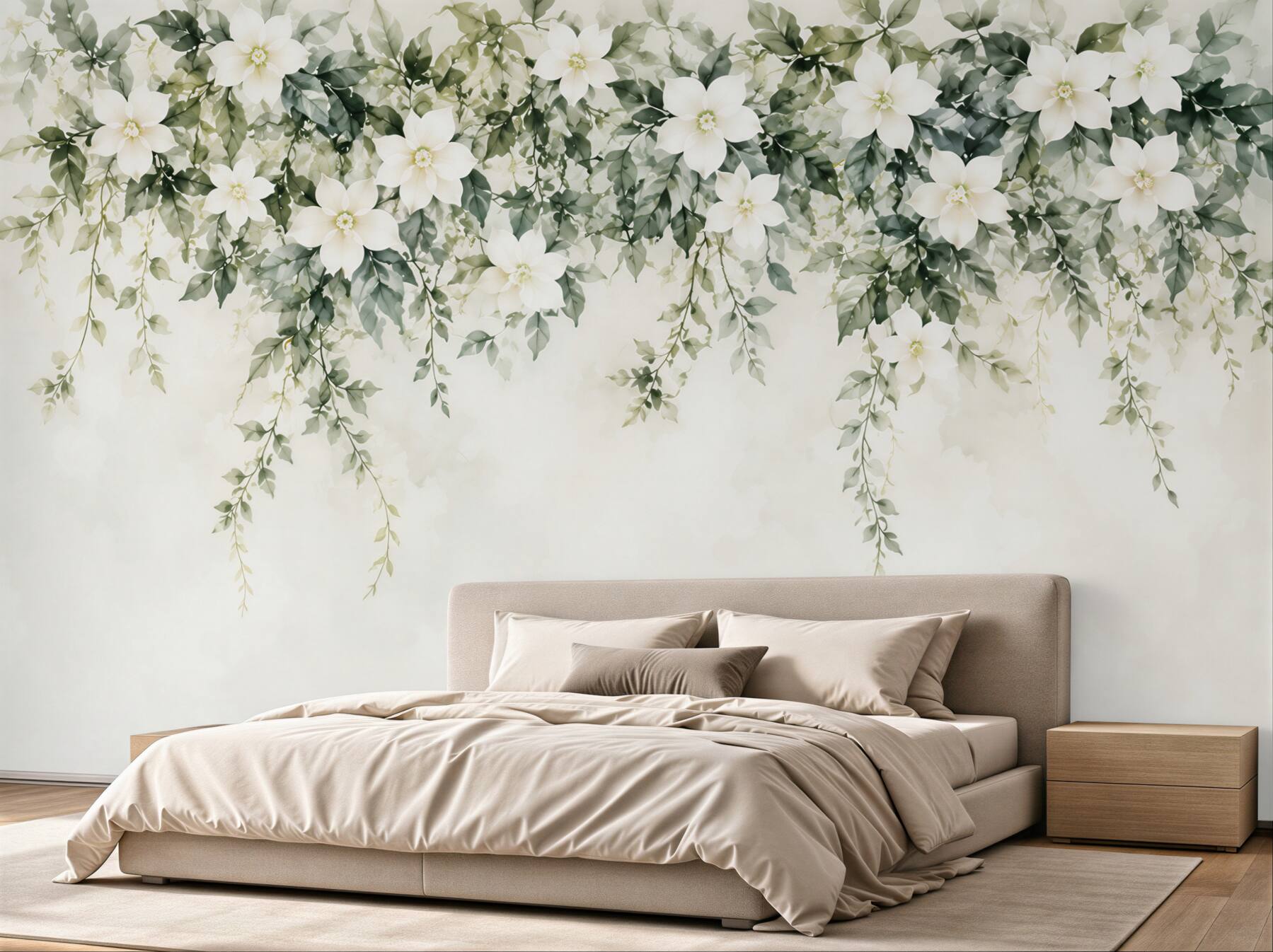 Papier peint Jasmin blanc en fleurs