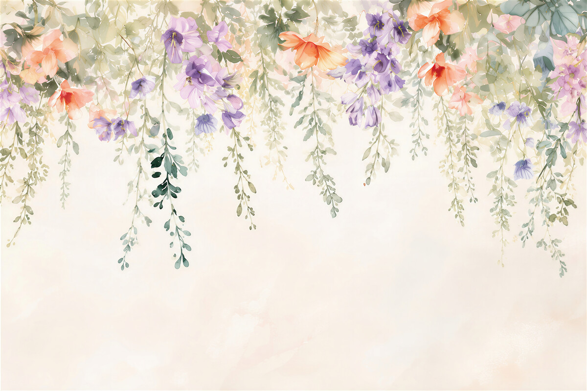 Papier peint Fleurs de jardin délicates et inversées