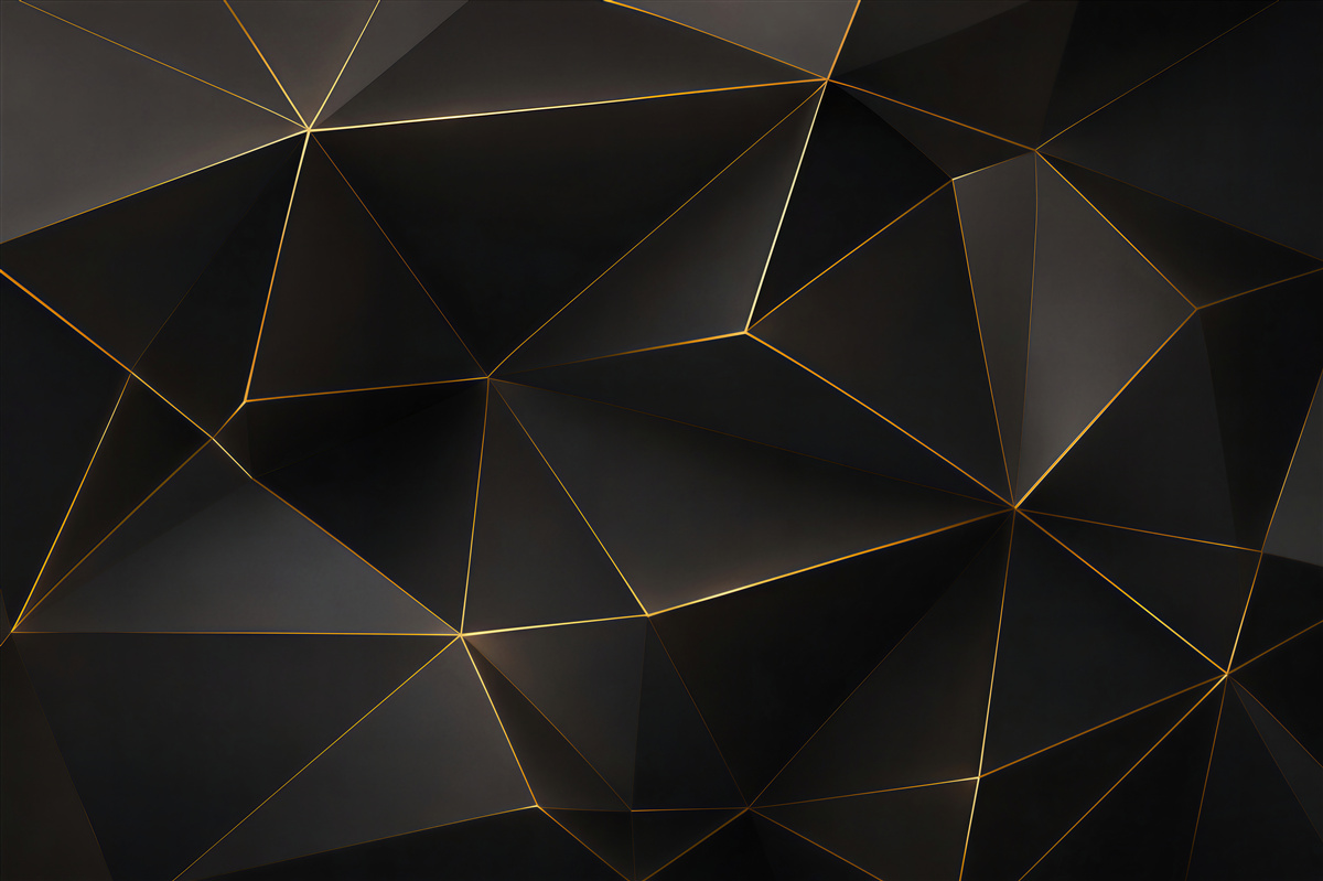 Papier peint Triangles noirs avec de l'or