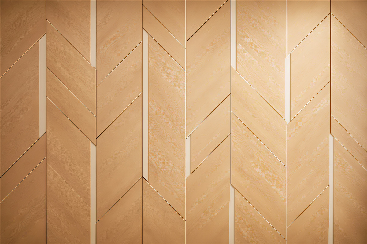 Papier peint Parquet brun avec éclairage