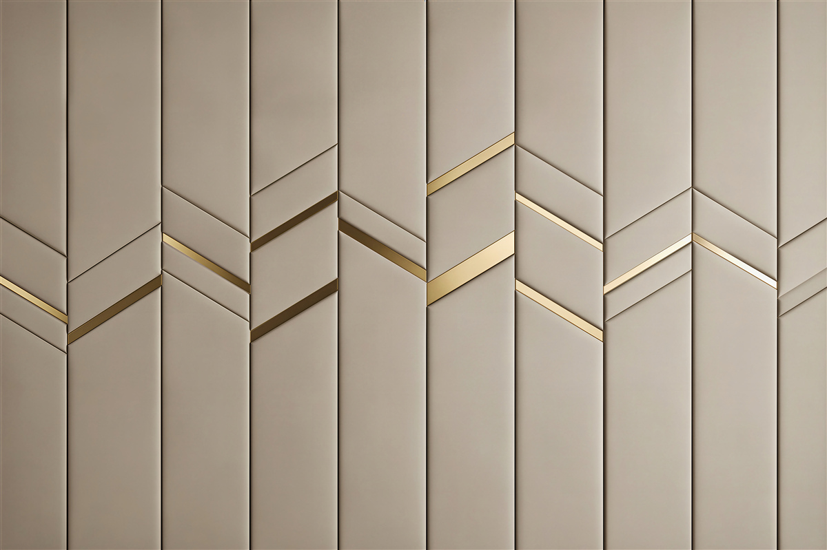 Papier peint Division dorée sur bois clair