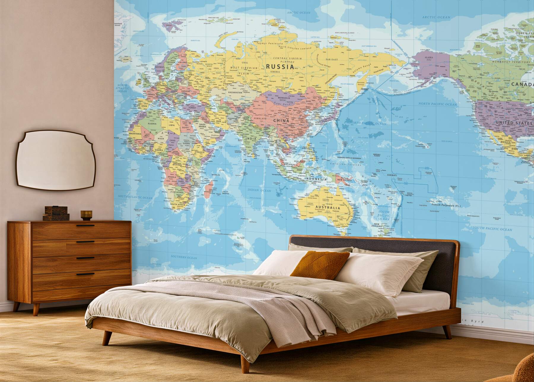 Papier peint Carte politique moderne du monde