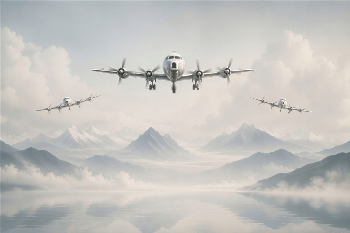 Papier peint Avions volant au-dessus des montagnes
