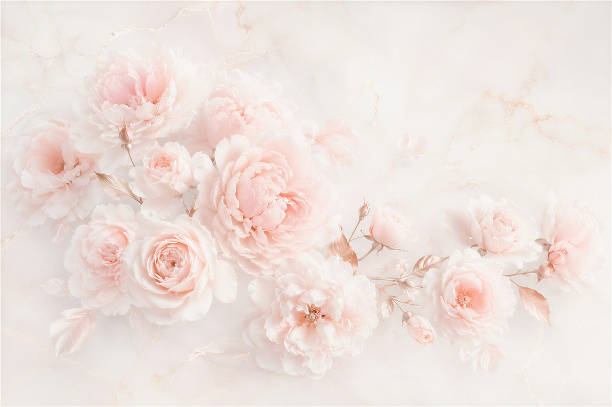 Papier peint Composition de pivoines délicates