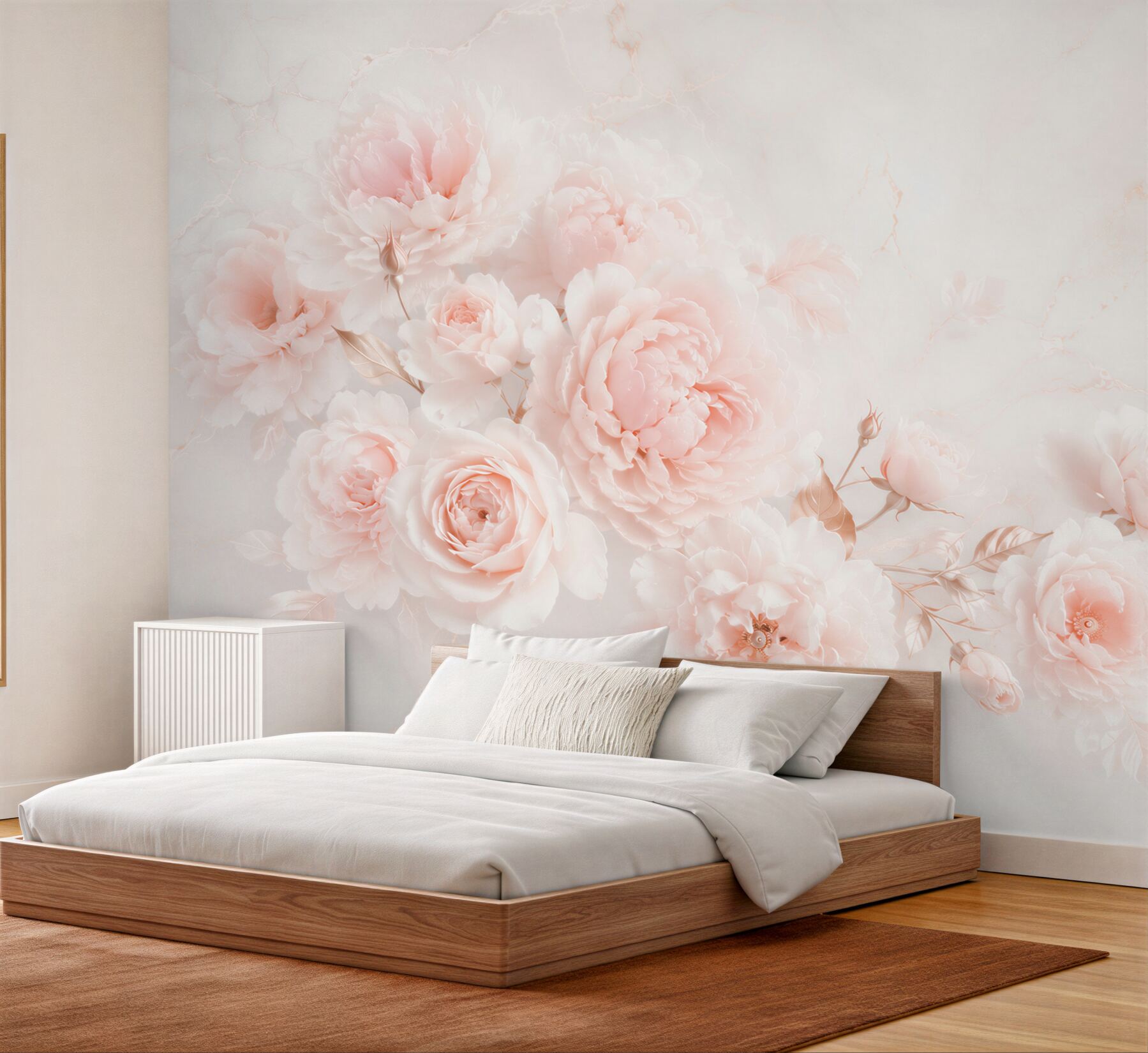 Papier peint Composition de pivoines délicates