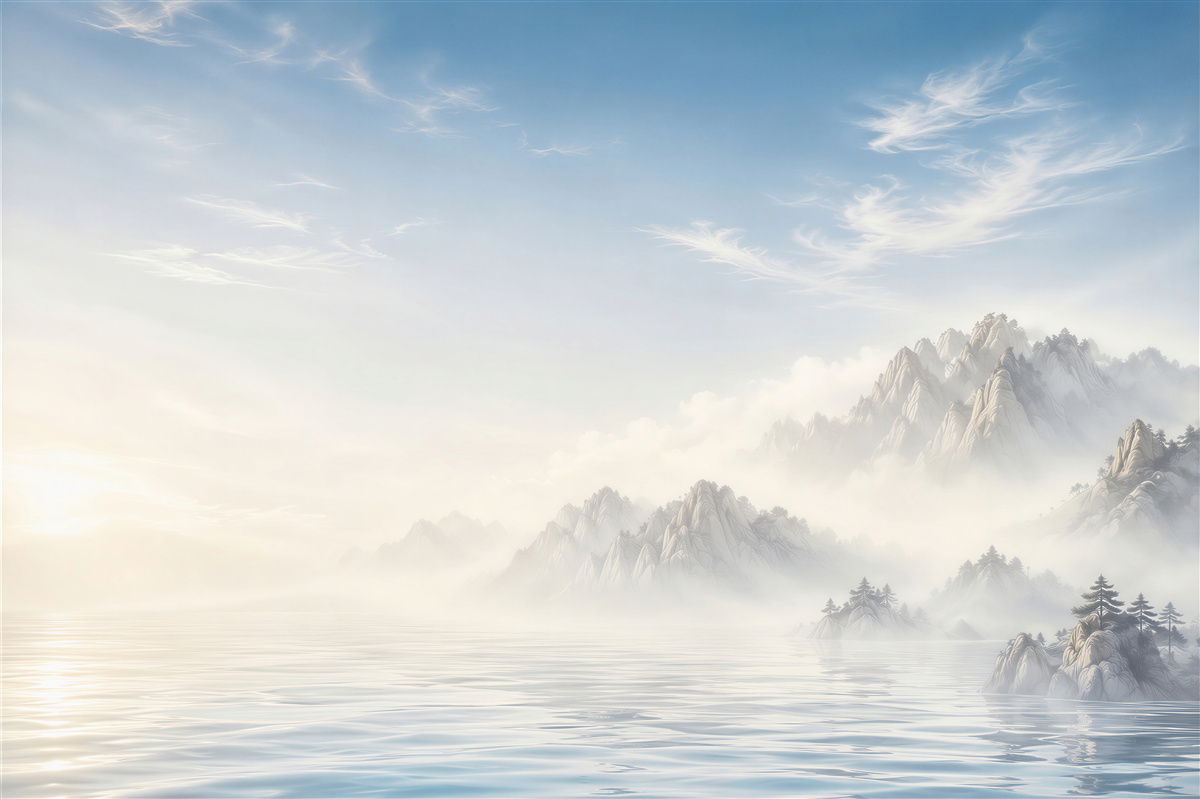 Papier peint Montagnes au-dessus des eaux calmes