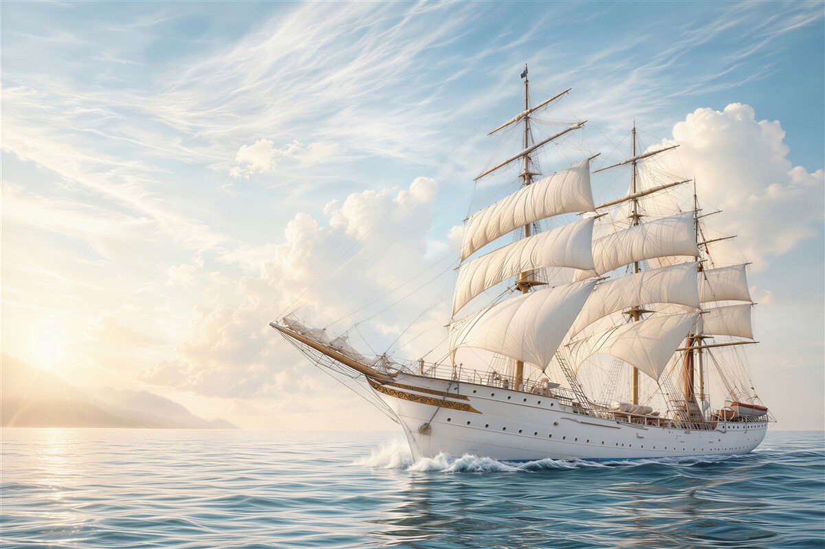 Papier peint Bateau affrontant la tempête