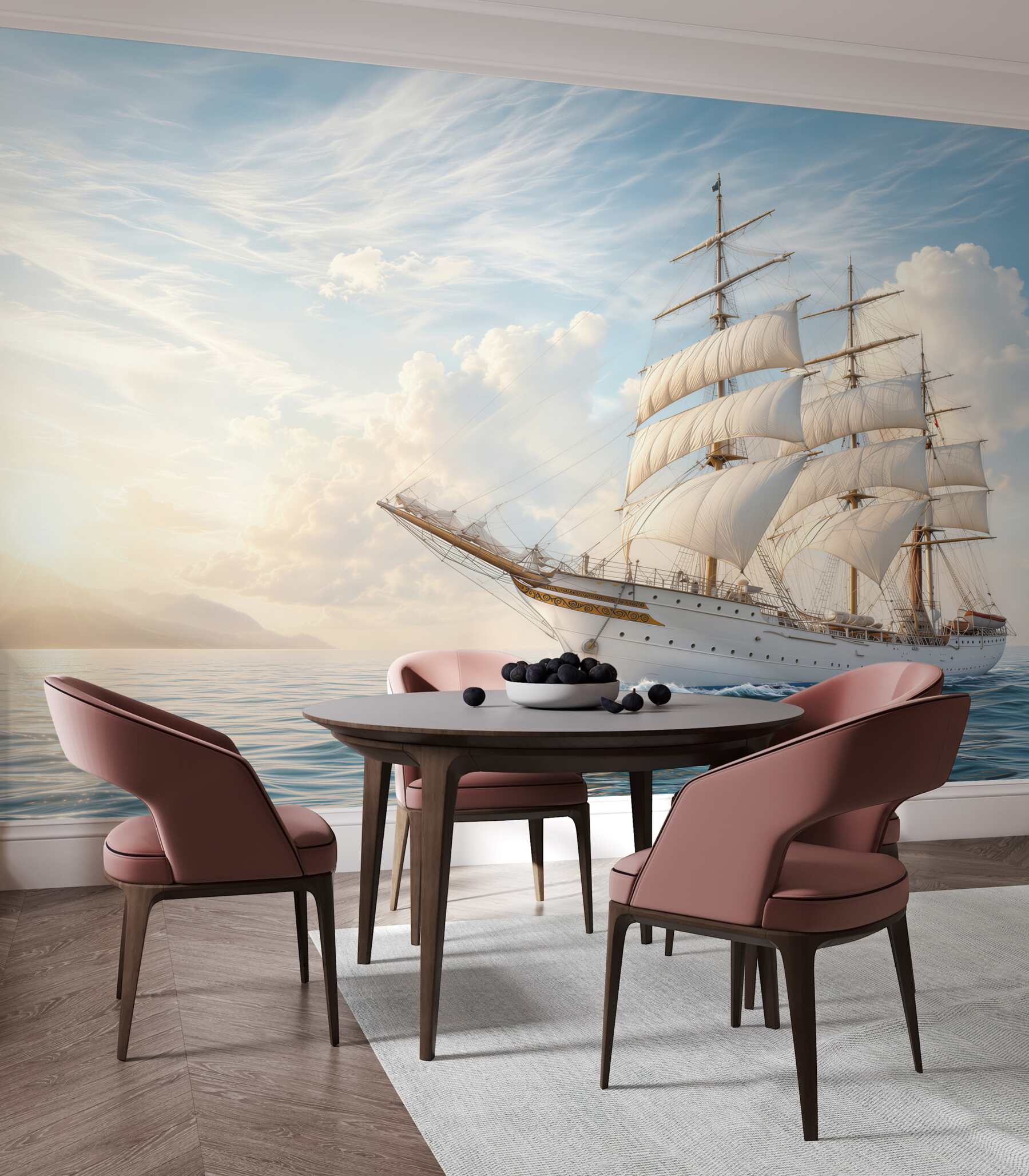 Papier peint Bateau affrontant la tempête