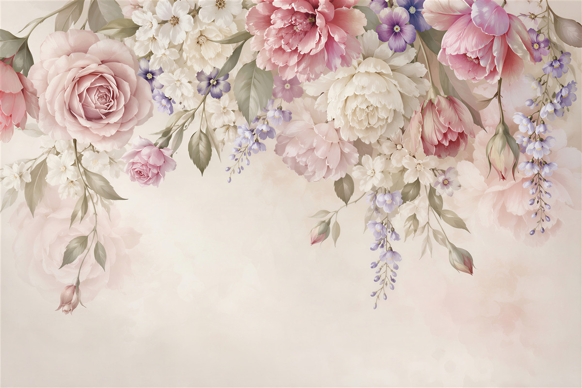 Papier peint Composition florale suspendue