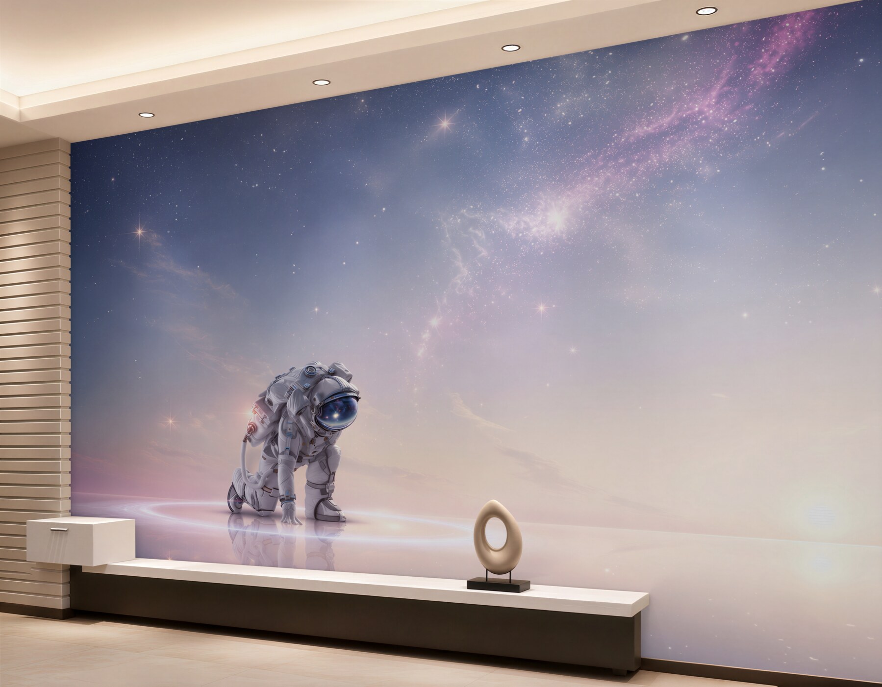Papier peint Astronaute dans un cosmos pastel pour la chambre d'enfant