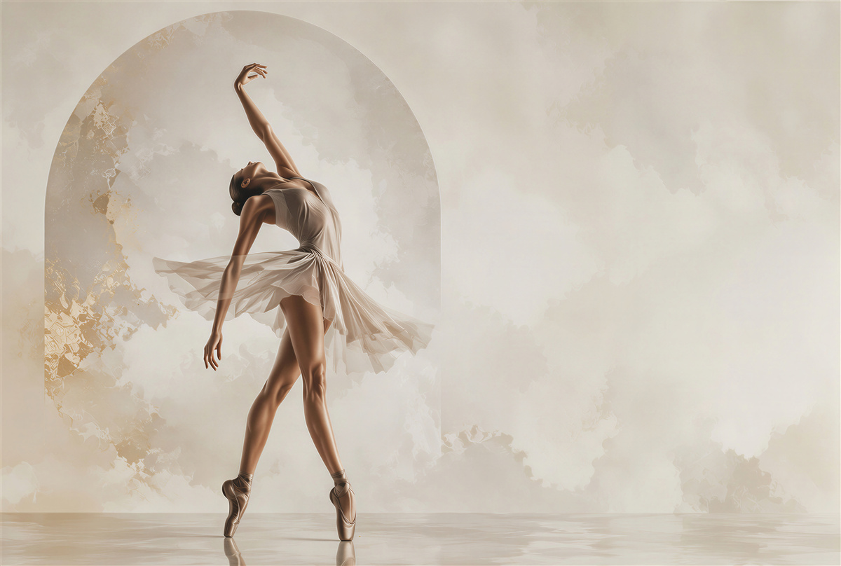 Papier peint ballerine dans une pièce claire composition dansante élégante