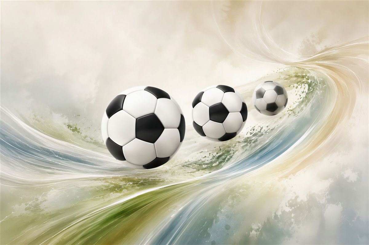 Papier peint ballons de football en mouvement dynamique pour la chambre d'un garçon