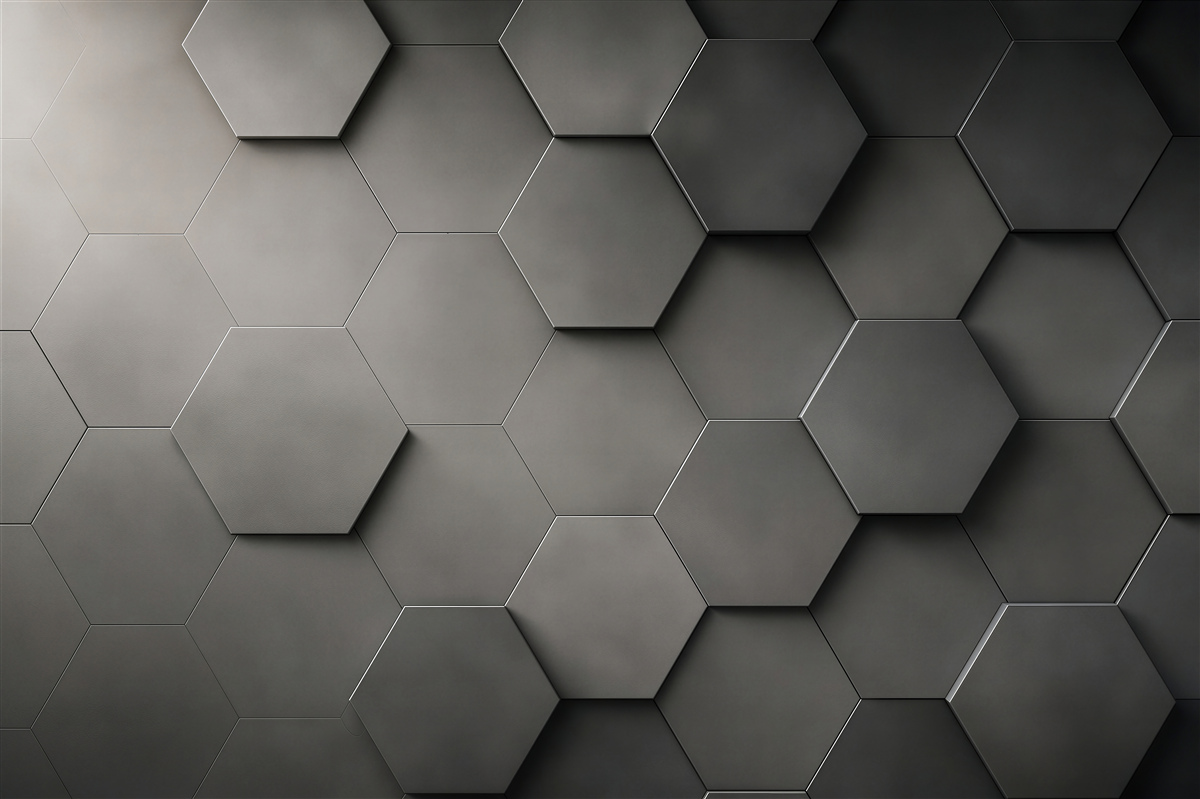 Papier peint hexagones géométriques 3D graphite loft