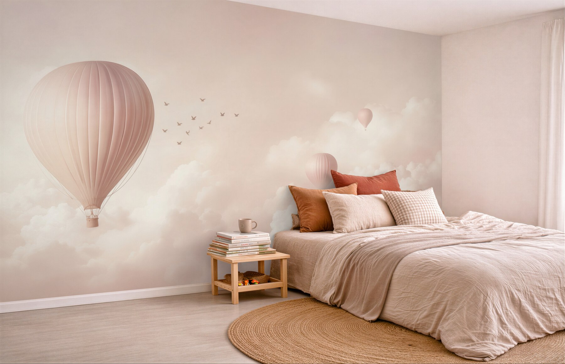 Papier peint ballons et nuages