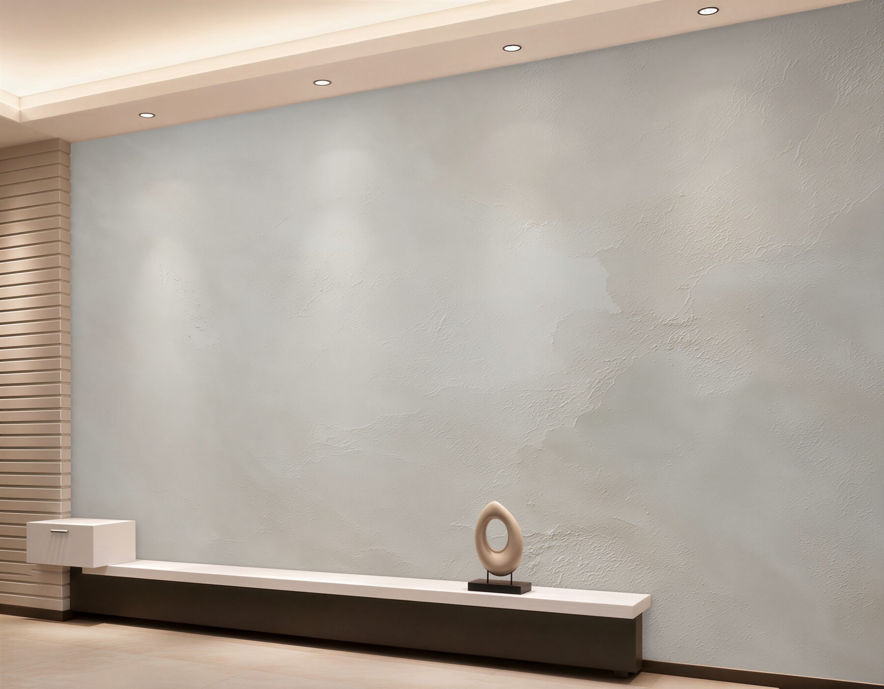 Papier peint Enduit rugueux blanc sur mur
