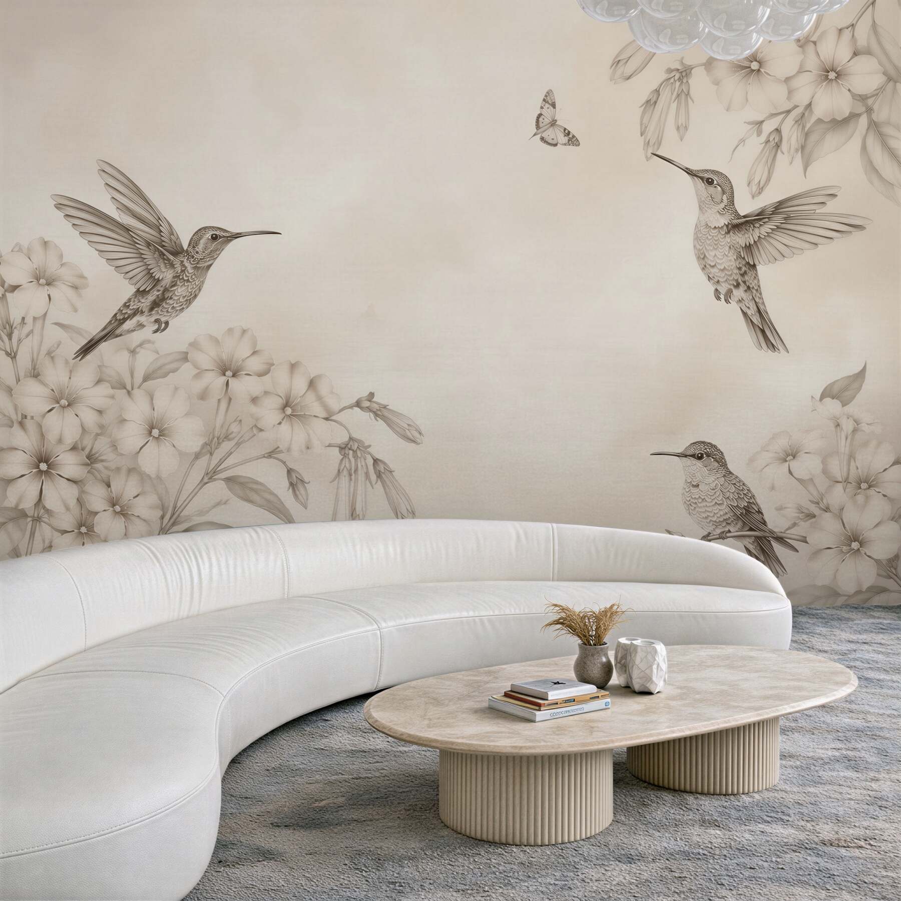Papier peint Beaux fonds de papier peint sans couture avec colibris vintage