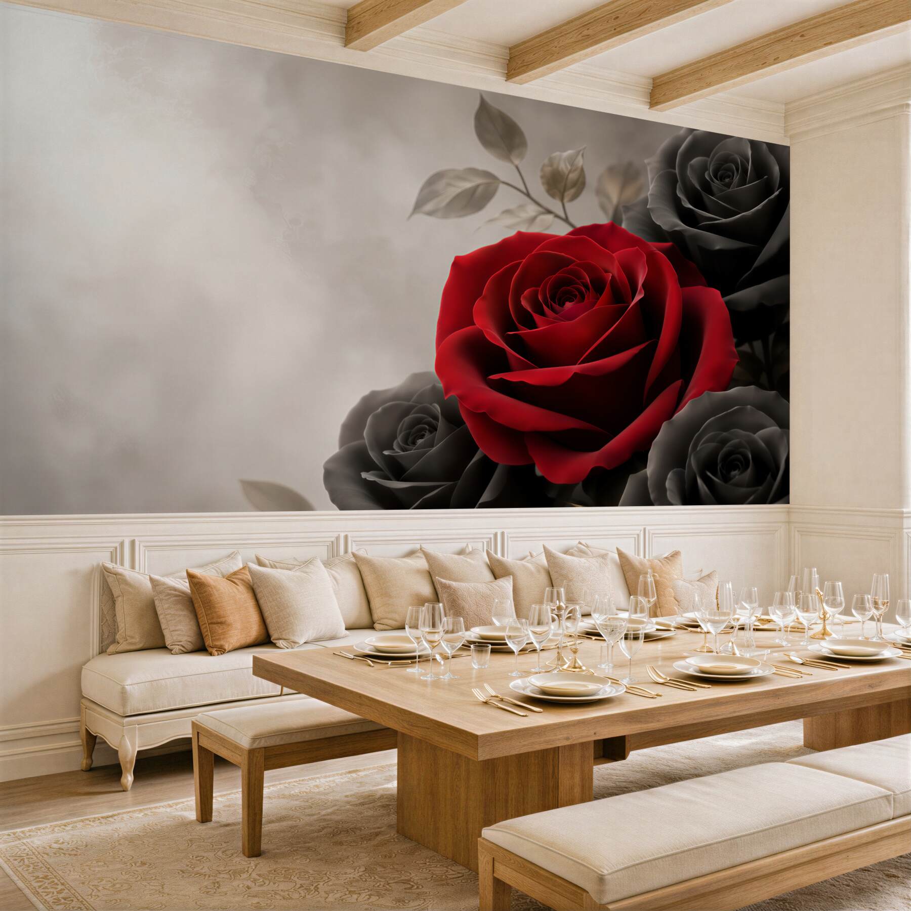 Papier peint rose claire parmi les gris