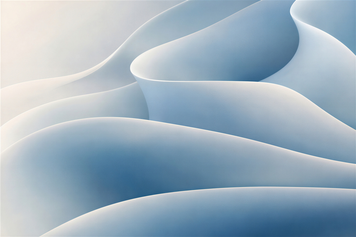 Papier peint vagues abstraites bleues douces 3D