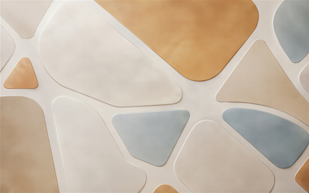 Papier peint formes organiques beiges et bleues abstraction moderne