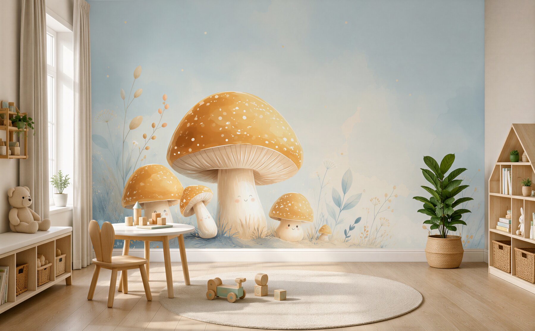 Papier peint Famille de champignons