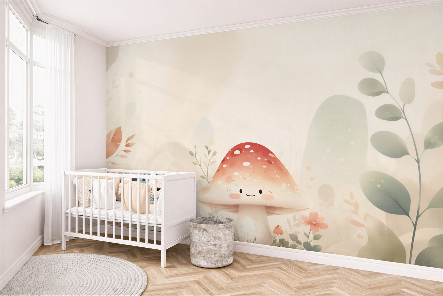 Papier peint Champignon avec un sourire satisfait