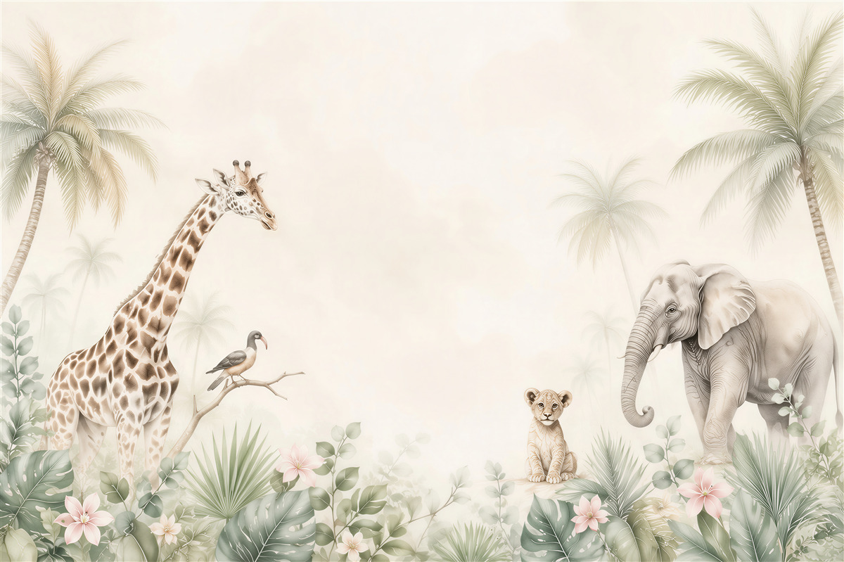 Papier peint Dessin d'animaux africains