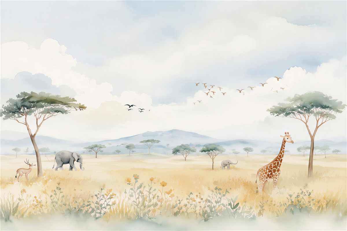 Papier peint safari africain pour animaux