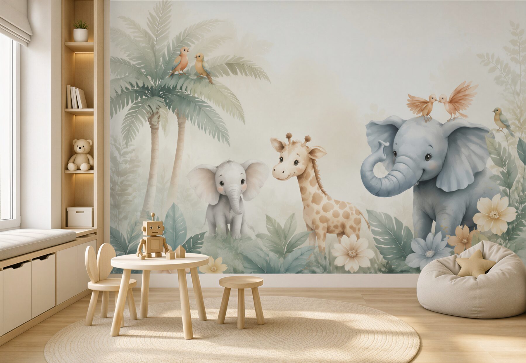 Papier peint Enfants de différents animaux