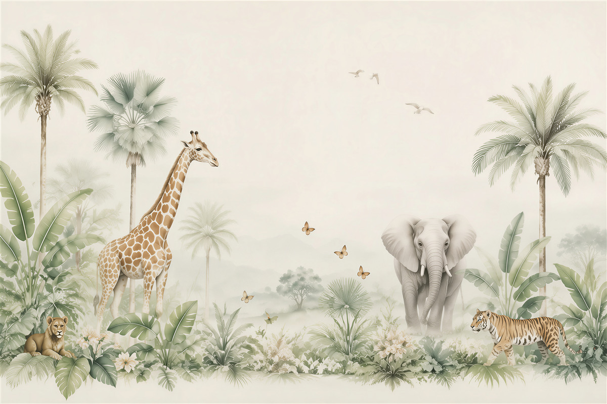 Papier peint Différents animaux africains